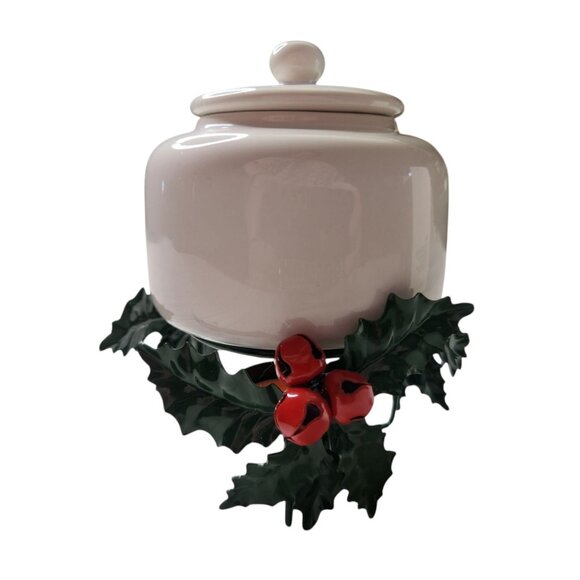 Vintage Dept 56 VTG Holly Bell Simmer Potpourri POT Stand with Jingle Bells - Picture 2 of 10